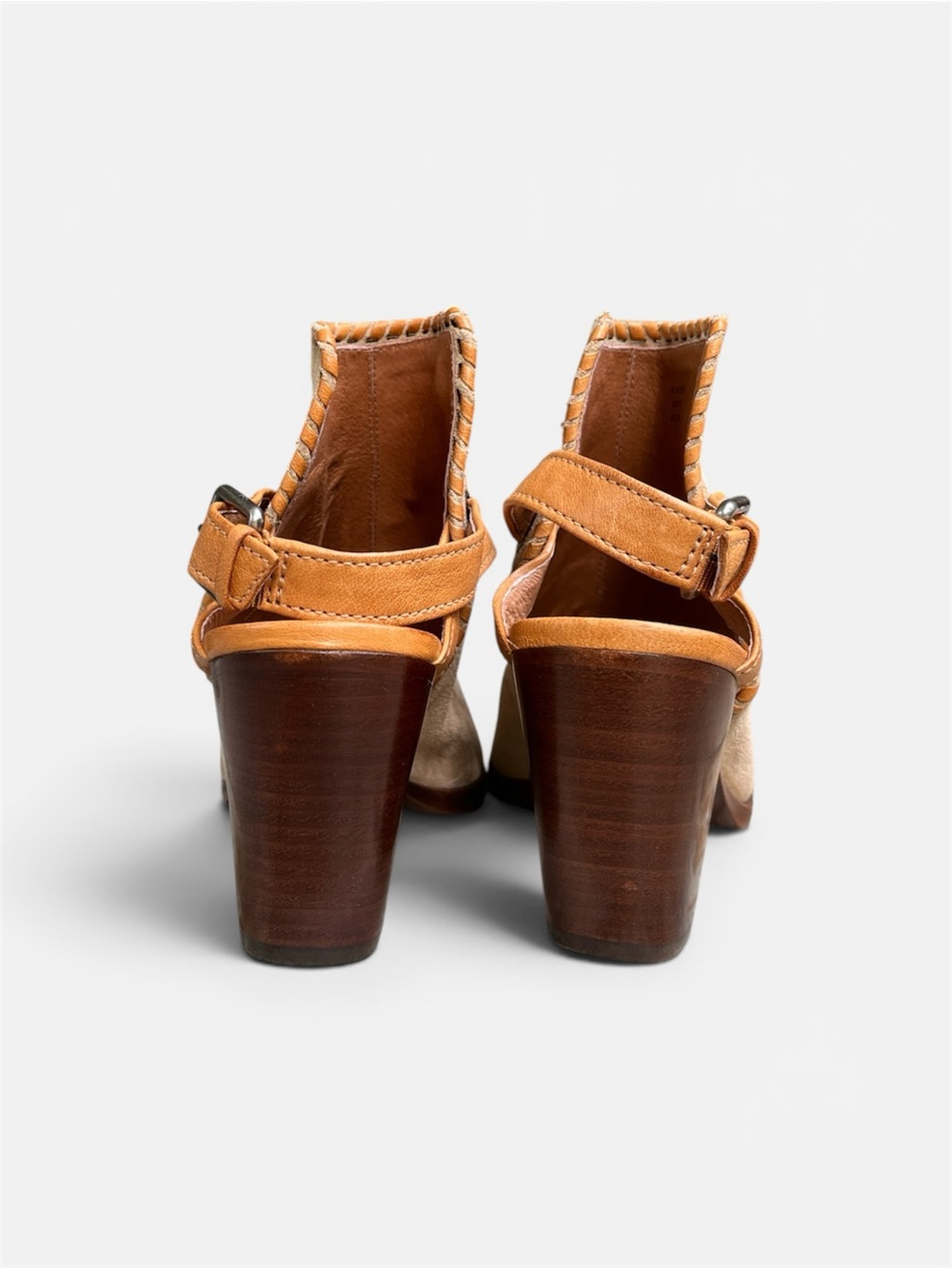 Frye Dani Shield Whipstitch Mule in Beige Suede Women's Size 7 1/2 - Picture 5 of 10